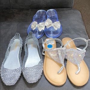 Women’s sandals. Lot size 10. Rhinestone, glitter.